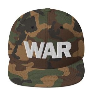 Dustin Poirier Marvin Hagler War Embroidered Snapback Camo Green Army White Hat